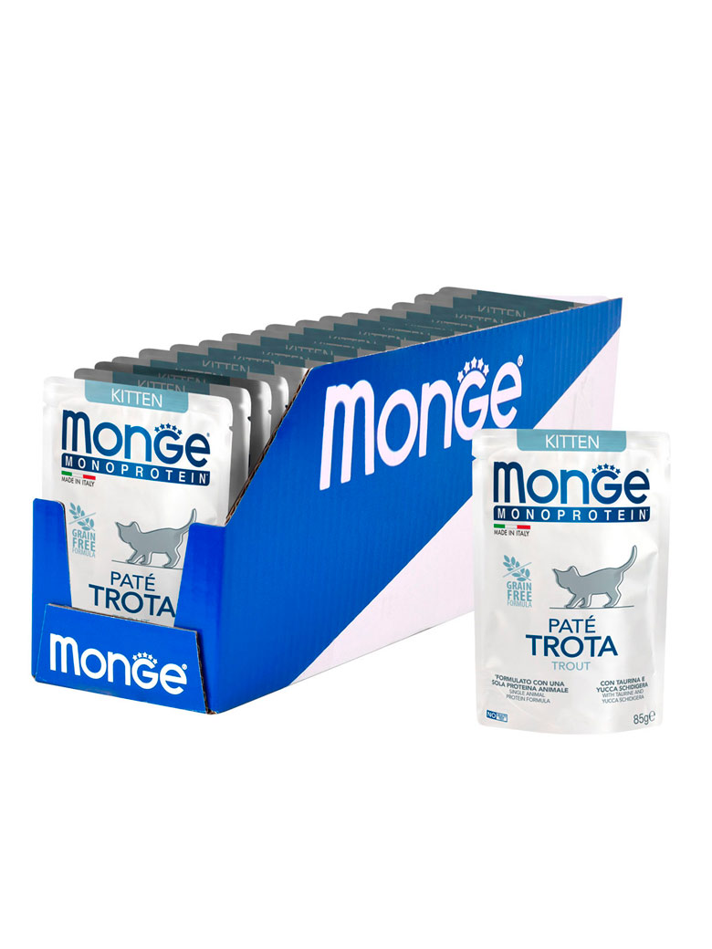 Monge cat natural monoprotein влажный монопротеиновый корм из форели для котят и беременных кошек