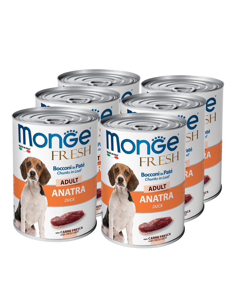 Monge dog fresh chunks in loaf влажный корм мясной рулет из утки для взрослых собак
