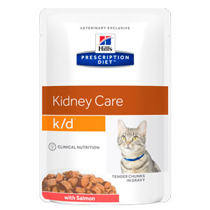 Hill's prescription diet k/d kidney care влажный корм для кошек с лососем при заболевании почек
