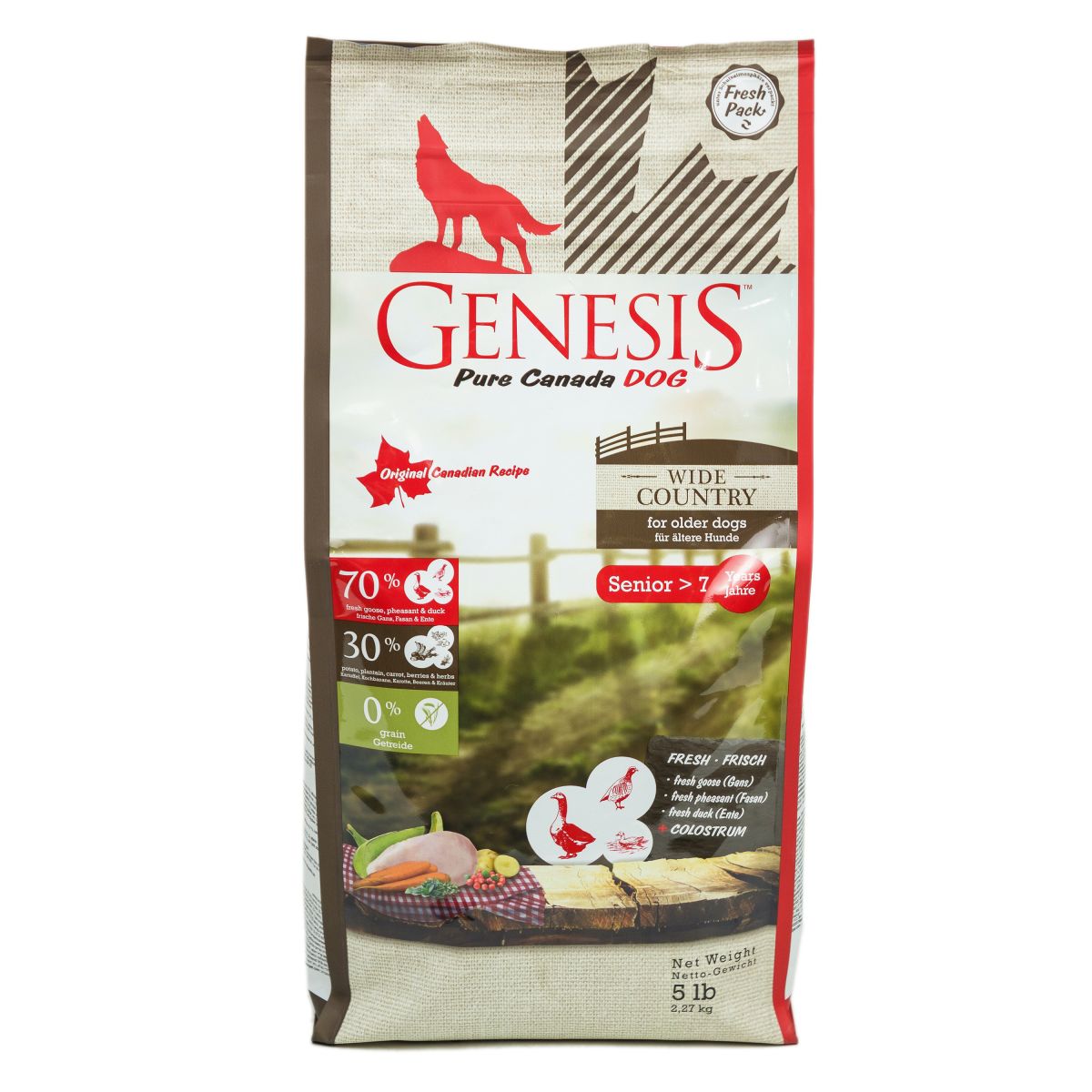 Genesis pure canada wide country senior для пожилых собак всех пород с мясом гуся, фазана, утки и курицы