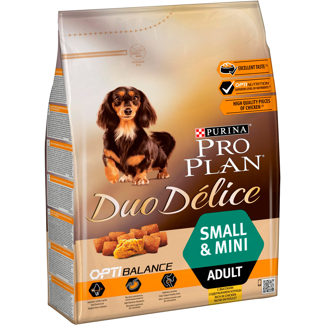 Pro plan сухой корм duo delice с высоким содержанием курицы для взрослых собак мелких и карликовых пород