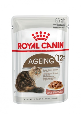 Royal canin ageing 12+ корм консервированный полнорационный для стареющих кошек в возрасте старше 12 лет (мелкие кусочки в соусе)