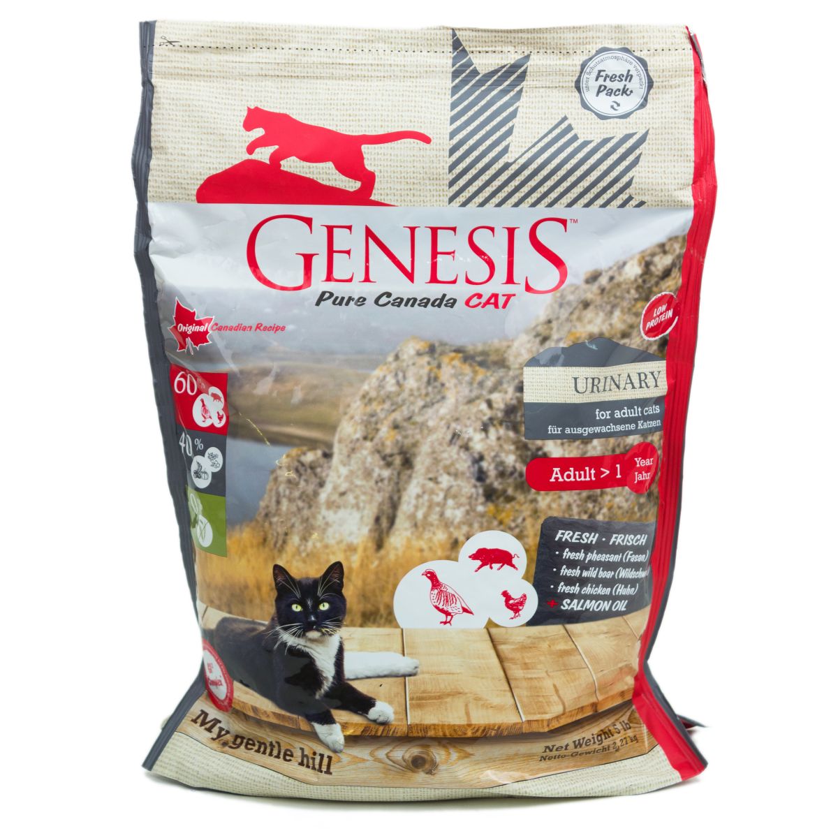 Genesis pure canada my gentle hill urinary для взрослых кошек, склонных к проблемам мочеполовой системы с кабаном, фазаном и курицей