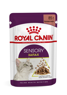 Royal canin sensory корм консервированный полнорационный для взрослых кошек (в возрасте от 1 года до 7 лет), стимулирующий обонятельные рецепторы, кусочки в соусе