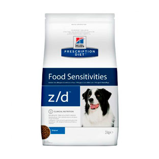 Hill's prescription diet z/d food sensitivities сухой диетический гипоаллергенный корм для собак при пищевой аллергии