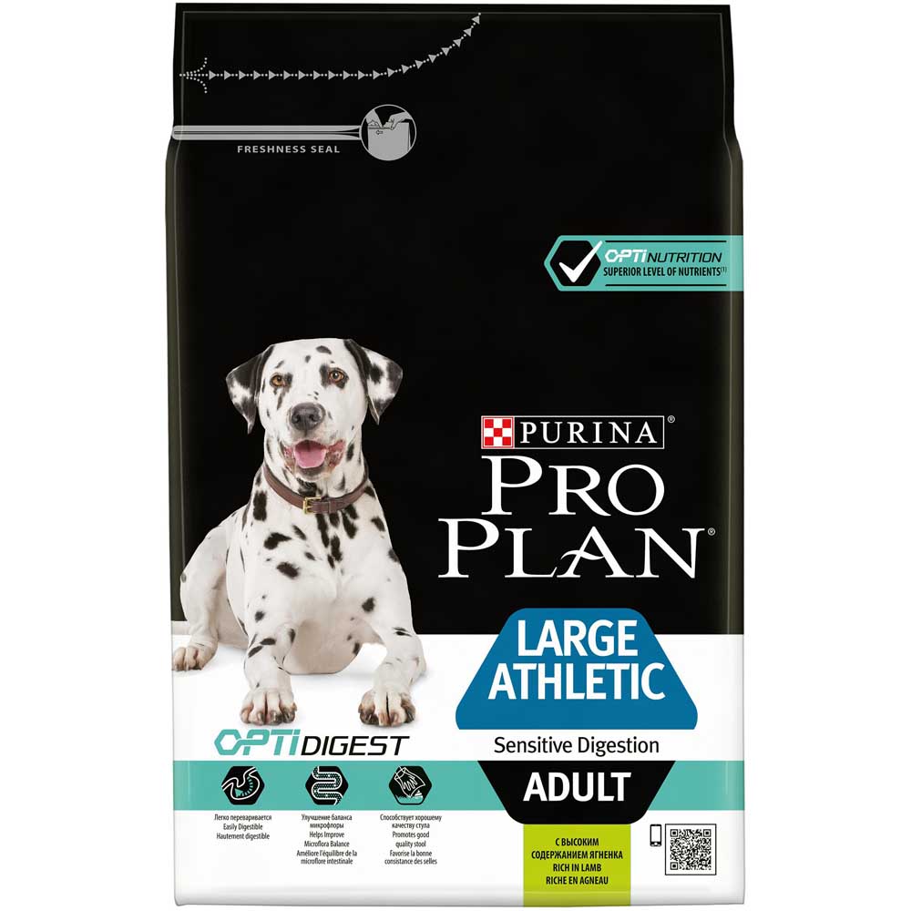 Pro plan сухой корм с высоким содержанием ягненка для взрослых собак крупных пород с атлетическим телосложением с чувствительным пищеварением