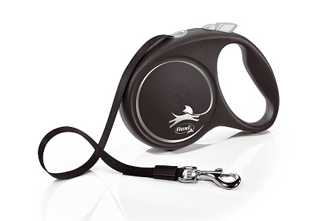 Flexi black design рулетка-ремень черная для собак