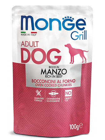 Monge dog grill влажный корм  с говядиной для собак