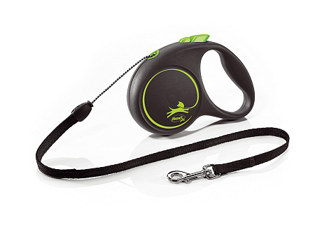 Flexi black design рулетка-трос зеленая для собак