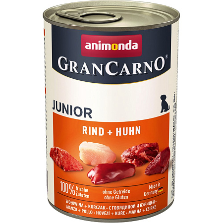 Animonda gran сarno original консервы с говядиной и курицей для щенков и юниоров