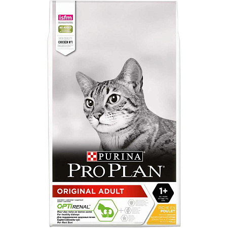 Pro plan optirental сухой корм с курицей для взрослых кошек