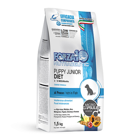 Forza10 puppy junior diet сухой корм монобелковый с рыбой для щенков с пищевой аллергией