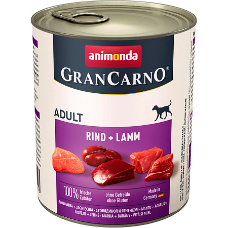 Animonda gran сarno original консервы с говядиной и ягненком для взрослых собак
