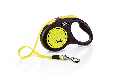 Flexi new neon рулетка-ремень светоотражающая желтая для собак