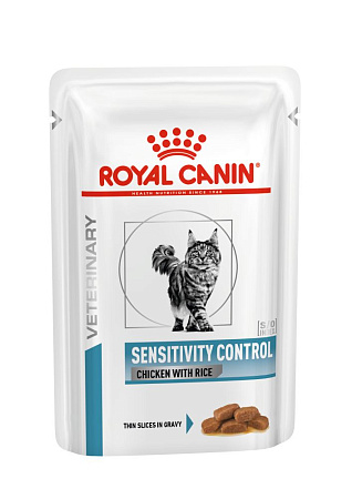 Royal canin sensitivity control chicken with rice корм консервированный полнорационный диетический (курица и рис) для взрослых кошек, применяемый при пищевой аллергии или пищевой непереносимости, в соусе