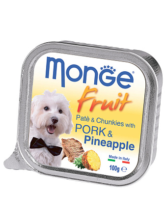 Monge dog fruit влажный корм со свининой и ананасом для собак