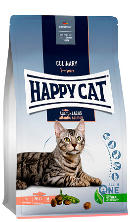 Happy cat supreme culinary сухой корм с атлантическим лососем для взрослых кошек