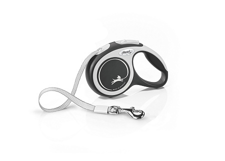 Flexi new comfort рулетка-ремень черная для собак