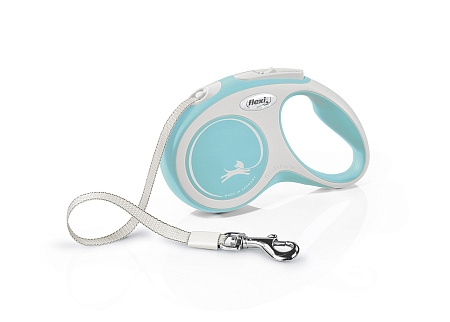 Flexi new comfort рулетка-ремень голубая для собак