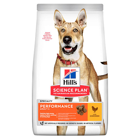 Hill's science plan performance сухой корм с курицей для взрослых собак для поддержания жизненной энергии и иммунитета