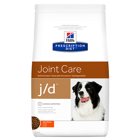 Hill's prescription diet j/d joint care сухой диетический корм для собак с курицей для поддержания здоровья и подвижности суставов