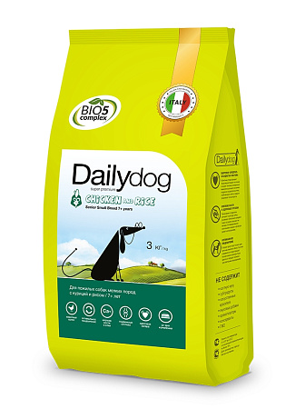 Dailydog senior medium large breed сухой корм с курицей и рисом для пожилых собак средних и крупных пород