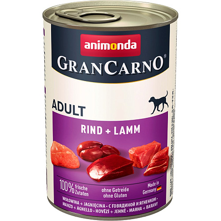 Animonda gran сarno original консервы с говядиной и ягненком для взрослых собак