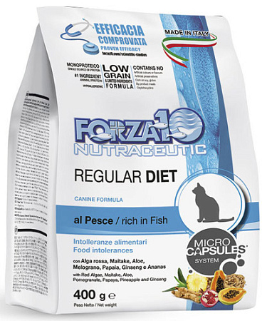 Forza10 regular diet сухой гипоаллергенный монобелковый корм с морской рыбой для кошек