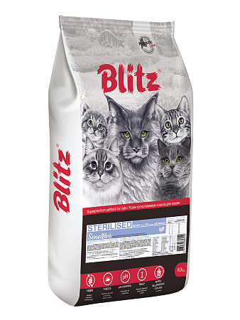 Blitz сухой корм с индейкой для стерилизованных кошек