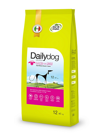 Dailydog adult medium сухой корм с ягненком и рисом для взрослых собак средних пород