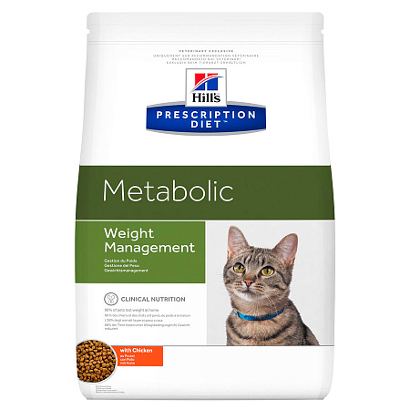 Hill's prescription diet metabolic weight management сухой диетический корм для кошек с курицей для контроля веса
