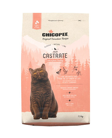 Chicopee cnl cat castrate poultry сухой корм для стерилизованных кошек с мясом птицы