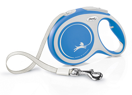 Flexi new comfort рулетка-ремень синяя для собак
