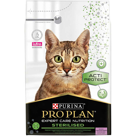 Pro plan сухой корм с высоким содержанием индейки acti-protect для стерилизованных кошек и кастрированных котов