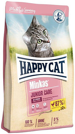 Happy cat minkas junior сухой корм с птицей для котят