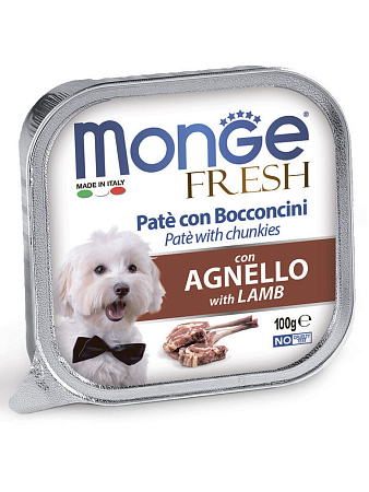 Monge dog fresh влажный корм с ягненком для собак