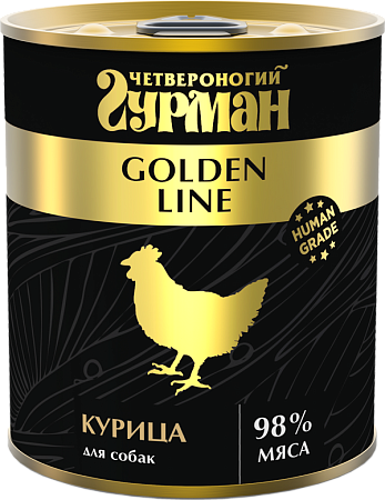 Четвероногий гурман &quot;Golden line Курица&quot; Корм консервированный для собак