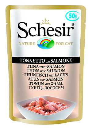 Schesir консервы из тунца и лосося для взрослых кошек