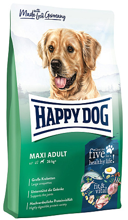 Happy dog maxi adult полнорационный сухой корм для взрослых собак крупных пород