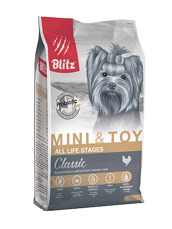 Blitz classic сухой корм для собак мелких и миниатюрных пород всех возрастов