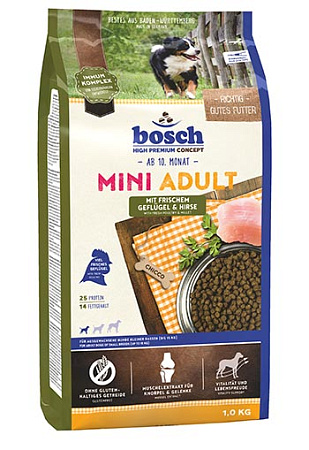 Bosch mini adult сухой корм с птицей и просом для собак маленьких пород
