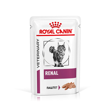 Royal canin renal корм консервированный полнорационный диетический для взрослых кошек  с хронической болезнью почек, паштет