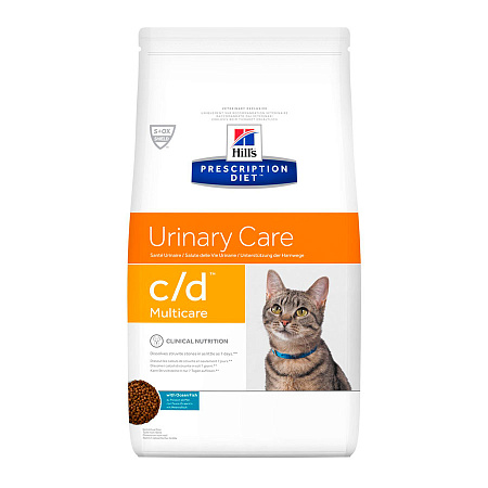 Hill's prescription diet c/d multicare urinary care сухой диетический корм для кошек с рыбой при лечении и профилактике болезней мочевыводящих путей