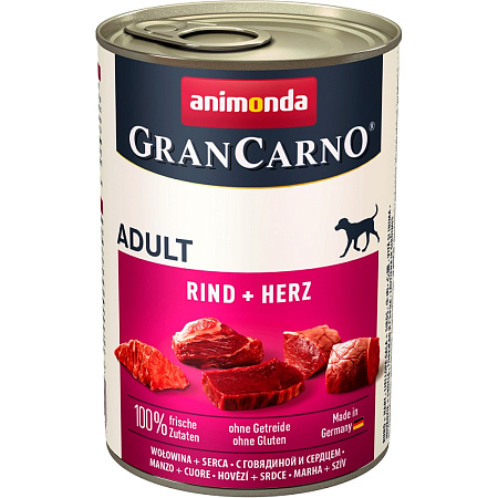 Animonda gran сarno original консервы с говядиной и сердцем для взрослых собак