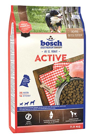Bosch active сухой корм с птицей для собак