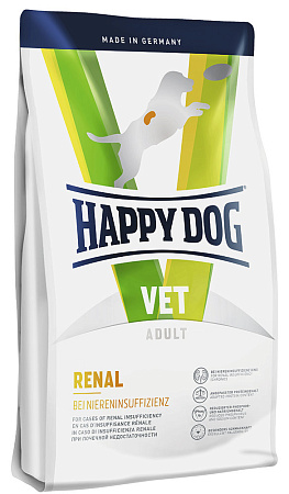 Happy dog vet renal диетический полнорационный сухой корм для взрослых собак при заболеваниях почек различной этиологии