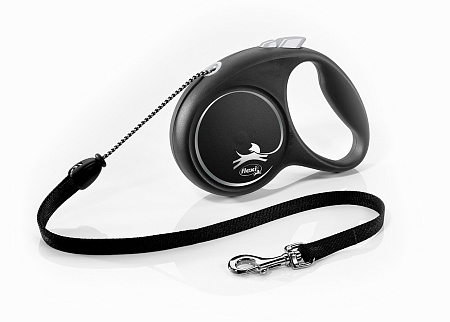 Flexi black design рулетка-трос черная для собак
