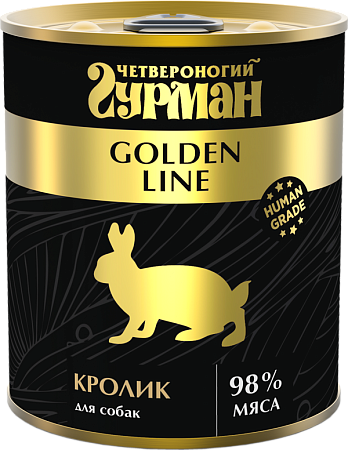 Четвероногий гурман &quot;Golden line Кролик&quot; Корм консервированный для собак