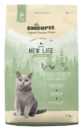 Chicopee cnl cat junior new life сухой корм для котят с курицей
