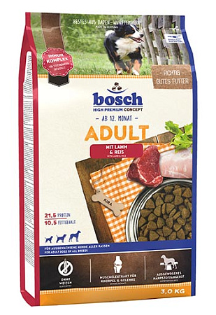 Bosch adult сухой корм с ягнёнком и рисом для собак